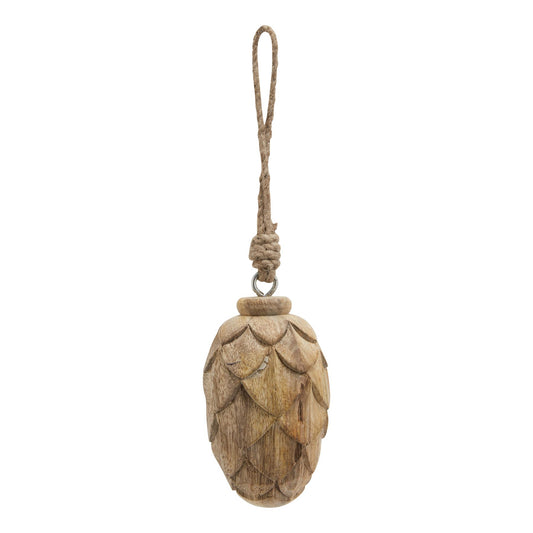 Natural Wooden Pine Cone Bauble - Small