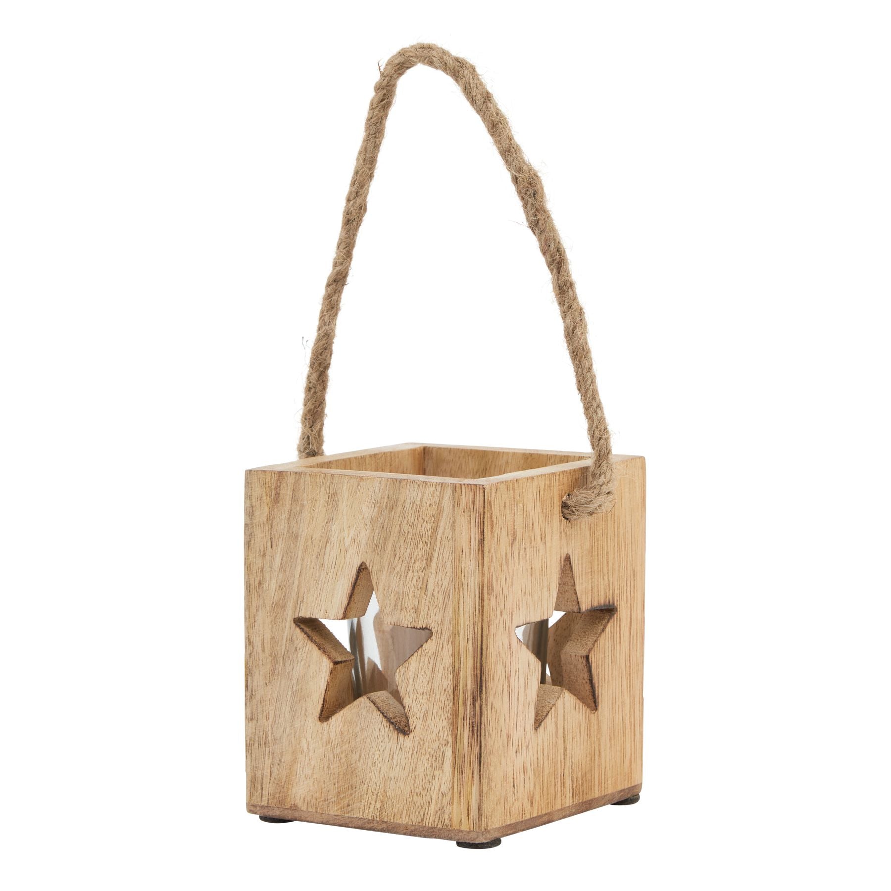 Natural Wooden Star Tealight Candle Holder - Small