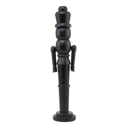 Minimalist Black Wooden Nutcracker Decoration - Large
