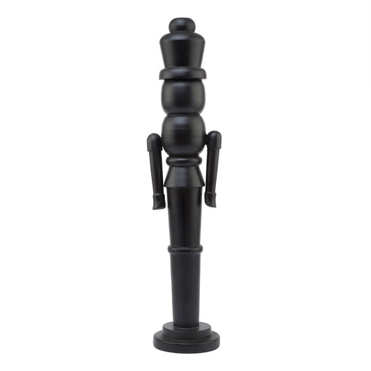 Minimalist Black Wooden Nutcracker Decoration - Large