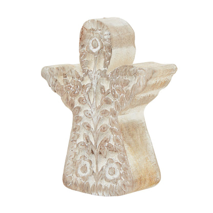 White Wash Collection Patterned Angel Decoration - Large