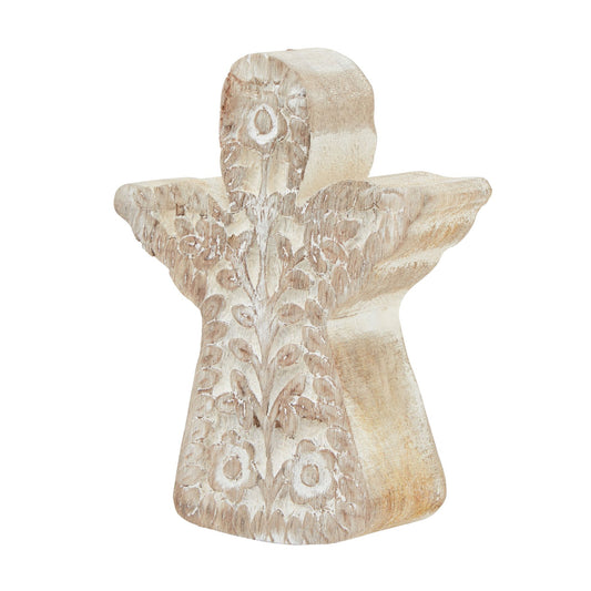 White Wash Collection Patterned Angel Decoration - Large