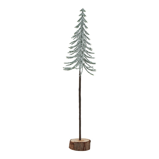 Snowy Spindle Tree In Wood Log - Large