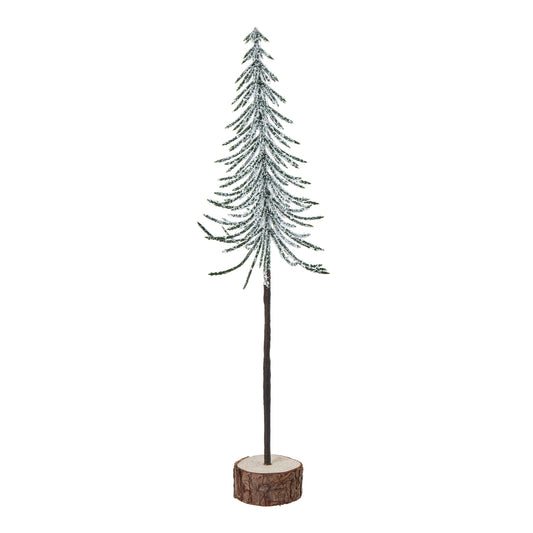 Snowy Spindle Tree In Wood Log - Medium