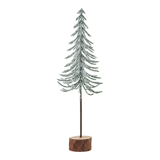 Snowy Spindle Tree In Wood Log - Small