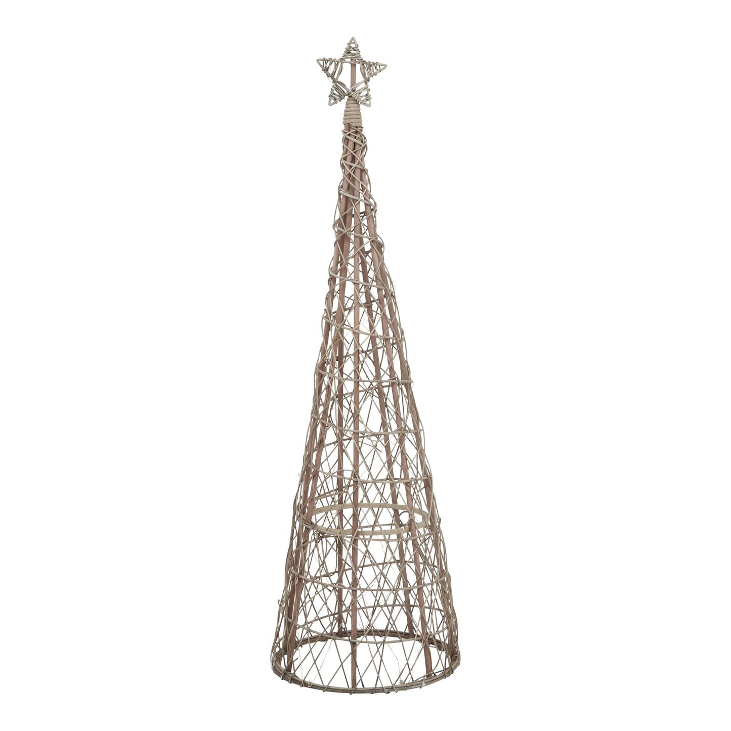 LED Wicker Christmas Tree With Star - Large