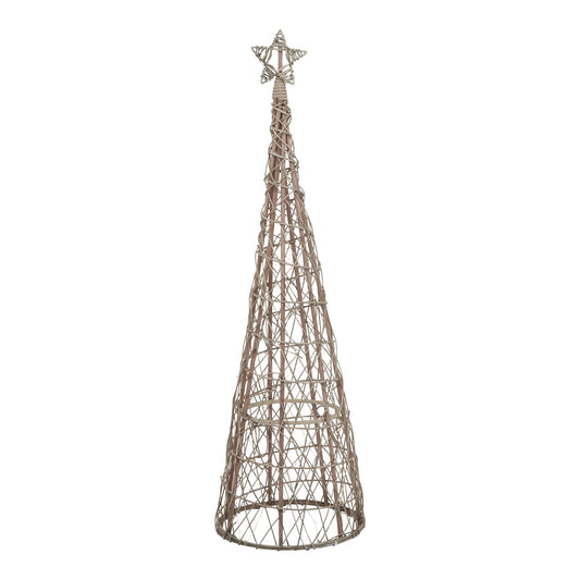 LED Wicker Christmas Tree With Star - Large