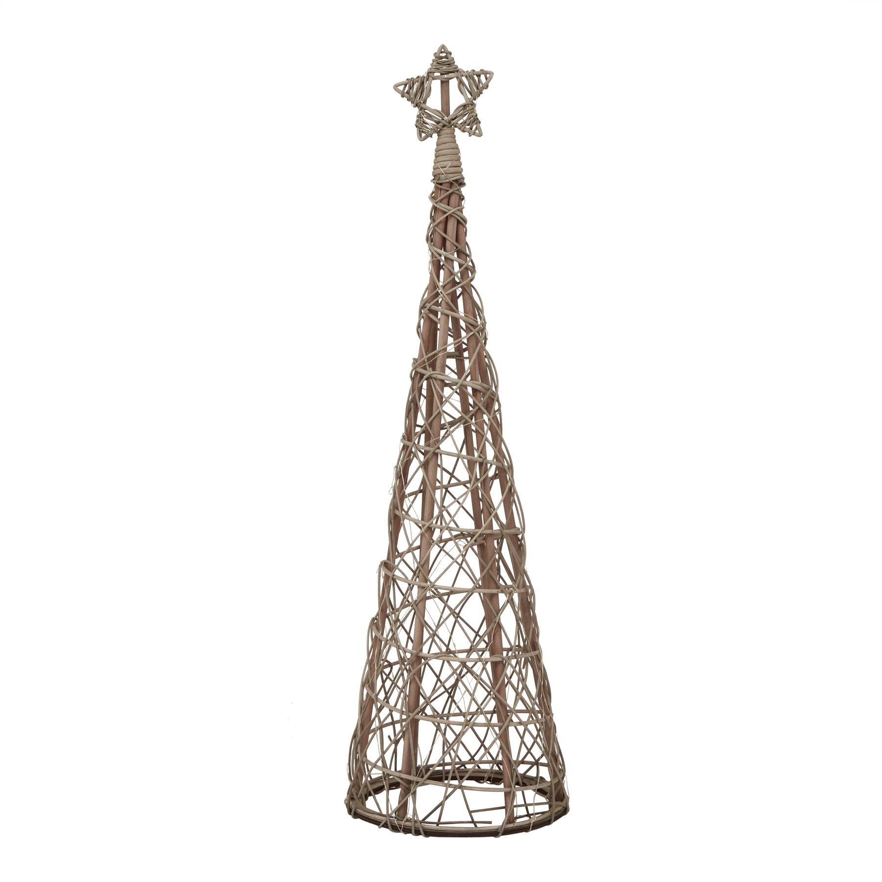 LED Wicker Christmas Tree With Star - Small