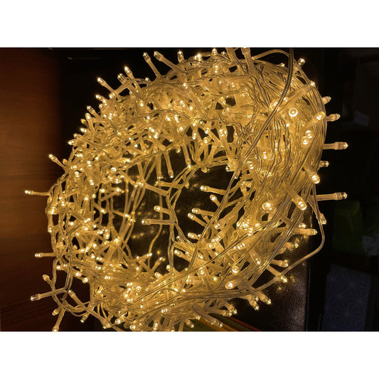 12.5 m Plug In LED Warm White Christmas String Lights