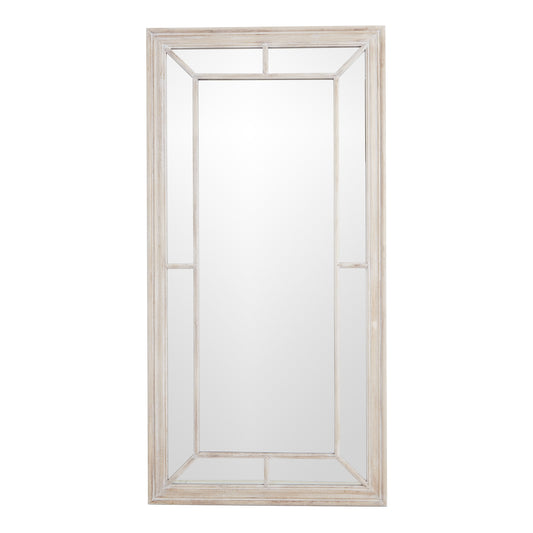 Washed Wood Framed Window Mirror - Large