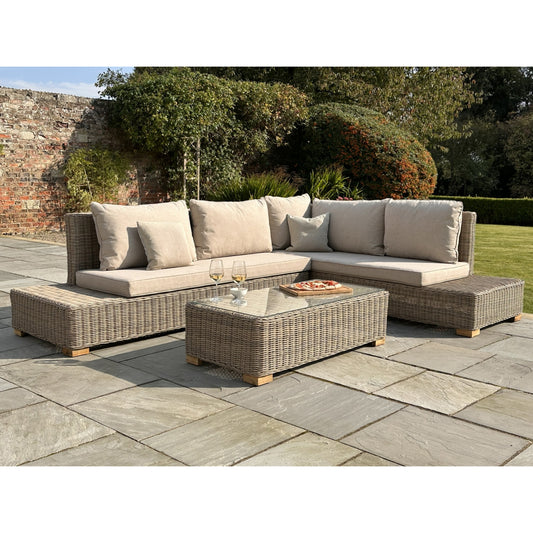 Capri Collection Outdoor Corner And Coffee Table Set - Large