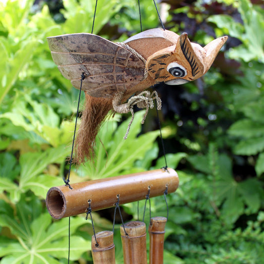 Coconut Wind Chimes - Owl