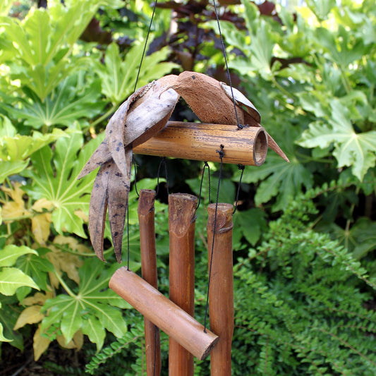 Coconut Wind Chimes - Twin Birds
