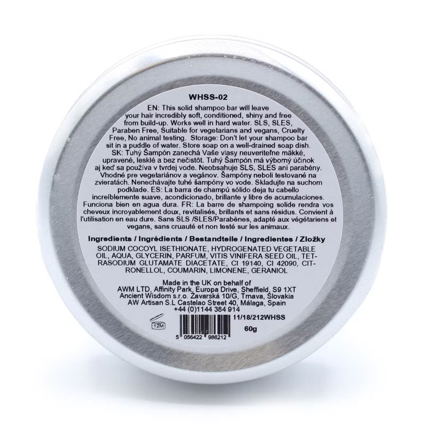 Wild Hare Solid Shampoo Bar - Aloe Vera - No Frizz - 60 g